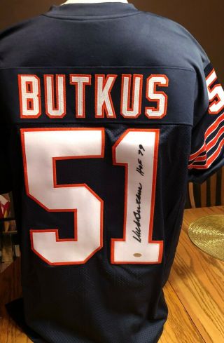 Dick Butkus Signed Auto Chicago Bears Jersey W /