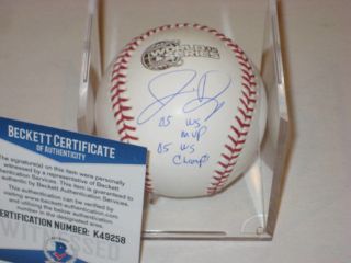 Jermaine Dye Signed Official 2005 World Series Baseball W/ Beckett & 2 Insc