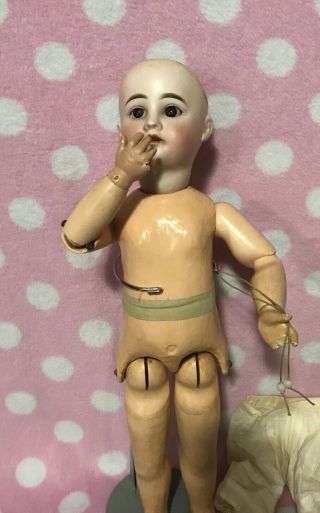 Antique French 6 Bisque Jumeau? Sfbj Walker Body Pull String Kissing Crier Doll