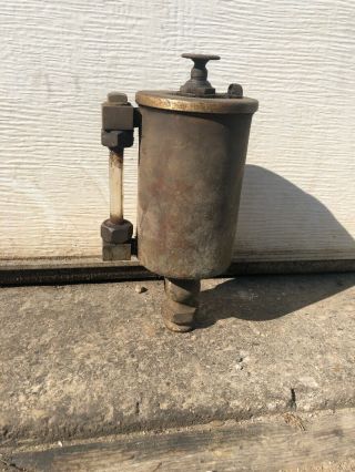 Antique Brass Detroit Oiler Lubricator Hit Miss Steam Engine Old