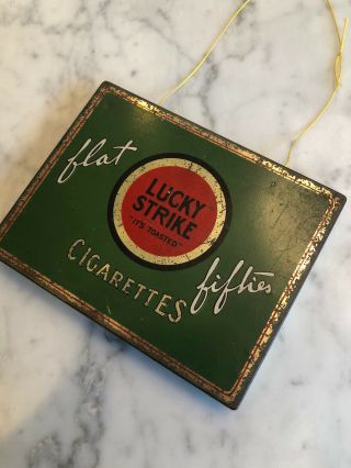 Vintage Lucky Strike Cigarette Tin Flat Fifties " It 