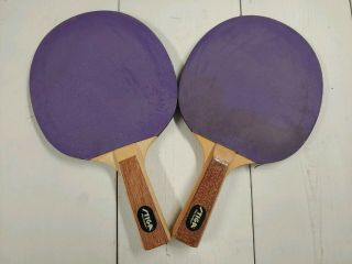 Vintage Stiga Table Tennis Paddles Wood Purple Blue Ping Pong