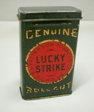 Vintage Lucky Strike Promotional Tobacco Cigarette Vertical Pocket Tin Box