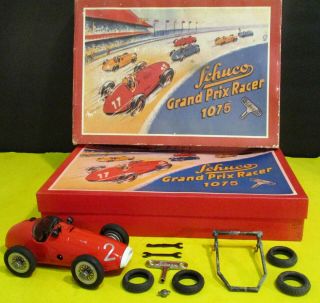 Vintage Schuco Grand Prix Racer 1070/1075 W/ Box,  Cover Toy Car
