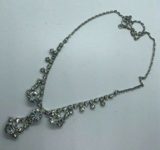 And Pretty Vintage Crystal Glass 1950’s Rhinestone Necklace