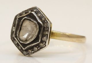 LOVELY ANTIQUE STERLING SILVER/14K YELLOW GOLD RING WITH 0.  75 CTW DIAMONDS I50 2
