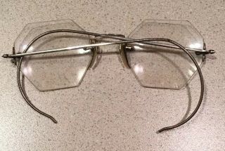 Vintage Hexagonal Eyeglasses 14k Solid Gold Aoco Princeton,  In,  Optometrist Case
