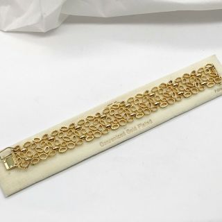 Vintage 9ct Gold Plated Modernist Cuff Wide Fancy Link Ladies Bracelet Bangle