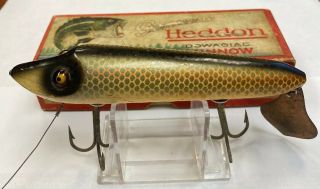 Vintage Heddon Flaptail 7059p Shiner Scale Musky Fishing Lure