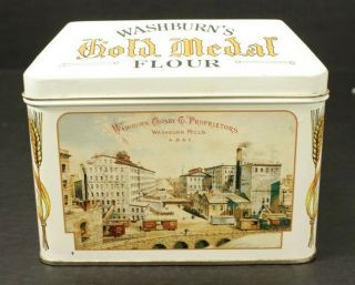 Vintage Washburn ' s Gold Medal Flour Recipe Tin Box With Blank Recipe Cards 3x5 2