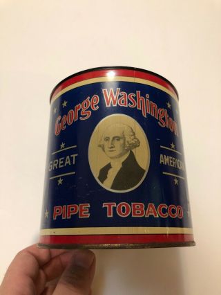 Vintage George Washington Great American Pipe Tobacco Can P1