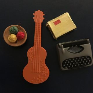 Vintage Barbie 1960s Knitting Guitar Typewriter Box Htf Items