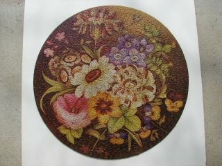 Vintage 1973 Springbok Circular Jigsaw Puzzle Coalport Porcelain Floral Flowers