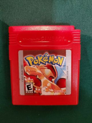Vintage Pokemon Red Version Gameboy Game Boy Color Authentic Saves