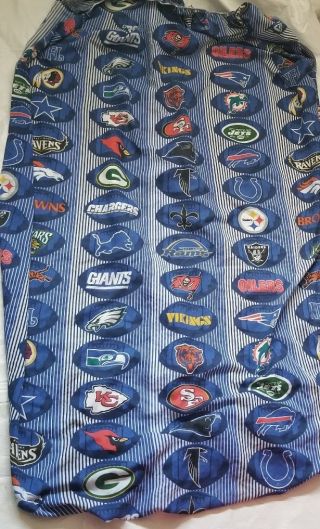 Vintage Nfl Fitted Sheet Twin Football Teams Boys Sports Bedroom Decor Nostalgia