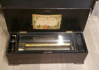 Antique Concertino Piccolo Zither Swiss Music Box 1800 