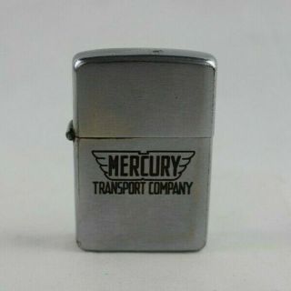 Vintage 1937 - 1950 Advertising Zippo Lighter Mercury Transport Company