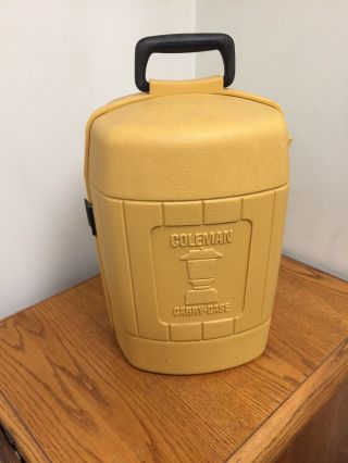 Vintage Coleman Yellow Lantern Hard Carry Case Clam Shell