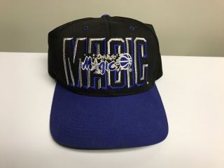 Vintage Orlando Magic Snapback Hat Cap Nba Ajd Starter Script Arch Logo Athletic