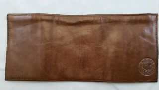 Vintage Walt Disney Productions Mickey Mouse Sheep Leather Brown Trifold Wallet