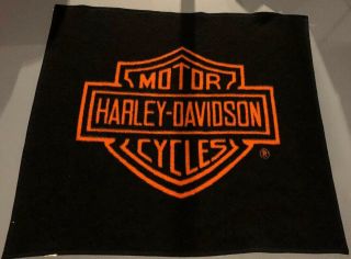 Vtg Biederlack Harley - Davidson Motorcycles 54” X 48” Throw Blanket Made In Usa