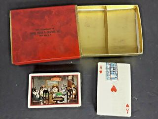 2 Different Decks Of Cards Dogs Playing Poker Vintage,  Stamped 1940 