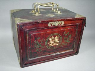 Antique China Mahjong Mah Jong Set W/ Rosewood? Box