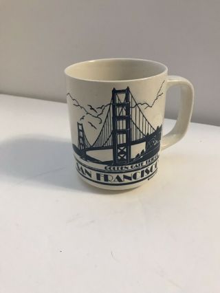 Vintage San Francisco Golden Gate Bridge & Cable Car 1989 Snco Coffee Cup Mug