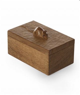 100 Robert Thompson Mouseman Oak Trinket Box
