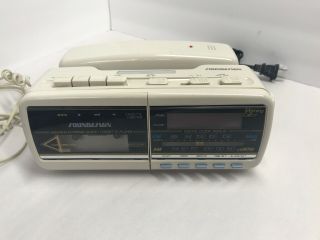 Vintage Soundesign Telephone Alarm Clock Am - Fm Radio Cassette Player 7580ivy