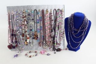 25 X Vintage & Retro Glass Bead Jewellery Inc Murano,  Aurora Borealis,  Necklaces
