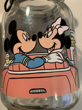 Vintage Walt Disney Mickey Mouse “goodies” Candy Cookie Glass Jar Canister