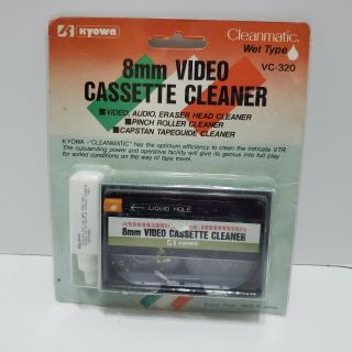 Vtg Kyowa 8mm Head & Tape Video Cassette Cleaner Kit Cleaning