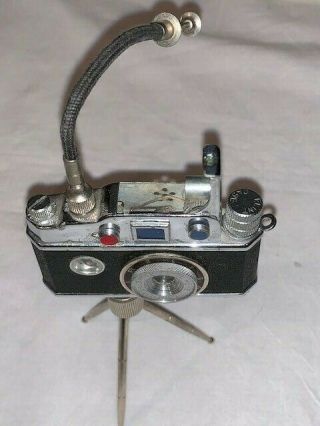 Vintage Cont - Lite Mini Camera Cigarette Lighter W/ Tripod & Remote Switch