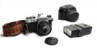 Vintage Pentax Asahi K1000 35mm Slr Film Camera With Smc 50mm