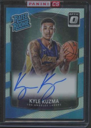 2017 - 18 Donruss Optic Rookie Autograph Holo Kyle Kuzma Auto Rc Lakers