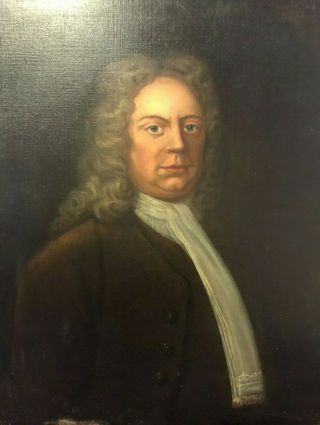Old Master 18th Century Portrait - Circa 1750 Antique Oil On Canvas -