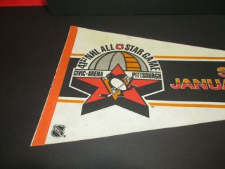 Vintage 41st NHL All Star Game 1990 Pittsburgh Penguins Pennant Banner 2