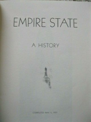 VINTAGE EMPIRE STATE A HISTORY 1931 FIRST EDITION EMPIRE BUILDING BOOK YORK 2