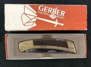 Vintage Gerber Folding Sportsman Ii Knife - " 1st National Bank Belen " 6201