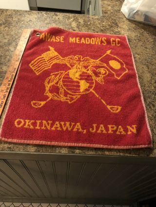 Vintage Golf Towel Military Marines U.  S.  M.  C Awase Meadows.  Okinawa,  Japan.