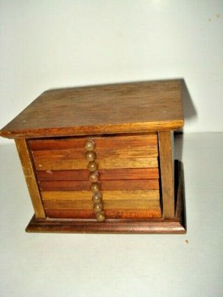 Vintage Wood And Cork Coasters With Wood Storage Box Holder Set Of 8