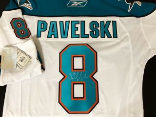 Joe Pavelski Signed San Jose Sharks Reebok Premier Jersey Size M