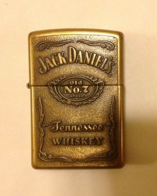 Jack Daniels No 7 Tennessee Whiskey Zippo Cigarette Lighter Very Good Shape
