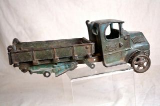 Antique 1929 Cast Iron Mack Dump Toy Truck Arcade Made 12″ Length Restorable Nr