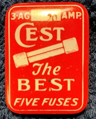 Vintage Antique Cest Automobile Fuse Tin With Fuses (relisted)