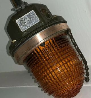 Lintern Vintage Orange Industrial Light - Lintern Corp - Ohio Copper Brass Glass