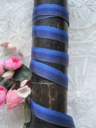 VINTAGE FRENCH BLUE OMBRE RIBBON TRIM 3 YARDS 2