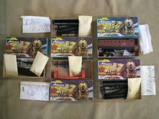Vintage Ho Scale Grouping Of Athearn Un - Assembled Trains With Boxes