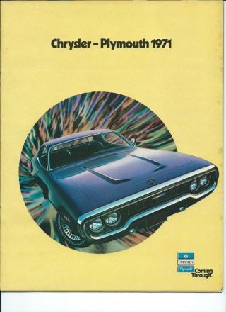 1971 Chrysler And Plymouth Dealer Sales Brochure